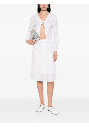 SHUSHU/TONG threadwork knit skirt - White