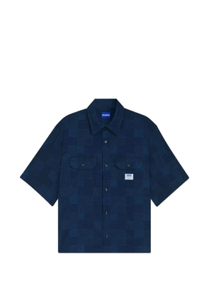 HUGO Ekyno chest-pocket checked shirt - Blue