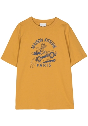 Maison Kitsuné logo-print T-shirt - Yellow