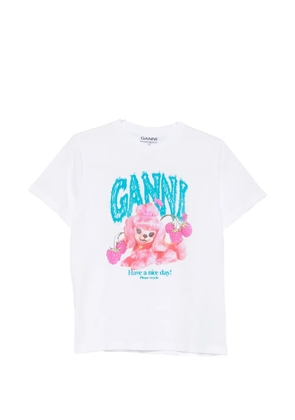 GANNI dog graphic T-shirt - White