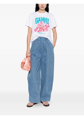 GANNI dog graphic T-shirt - White