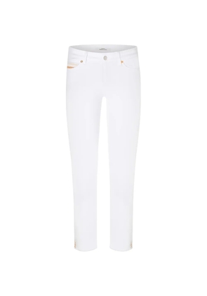 Cambio Piper Short embellished jeans - White