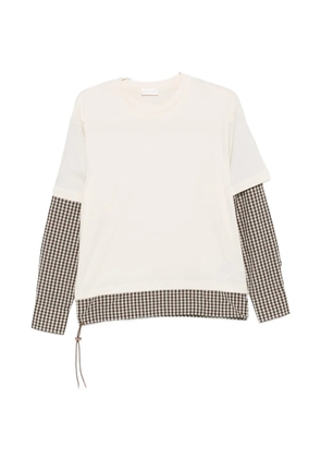 Moncler gingham layered T-shirt - Neutrals