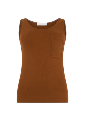 Fabiana Filippi pocket-detail round-neck top - Brown