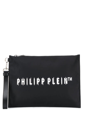 Philipp Plein logo print clutch - Black