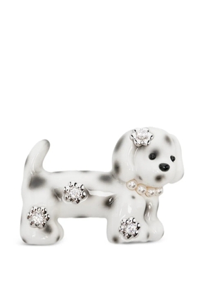 YVMIN dog pearl hair clip - White
