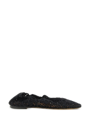 ODISSI Iris crochet-knit ballet flats - Black