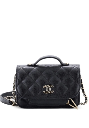 CHANEL Pre-Owned Business Affinity Flap Clutch with Chain Quilted Caviar crossbody bag - Black