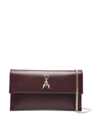 Patrizia Pepe Fly-logo clutch bag - Red