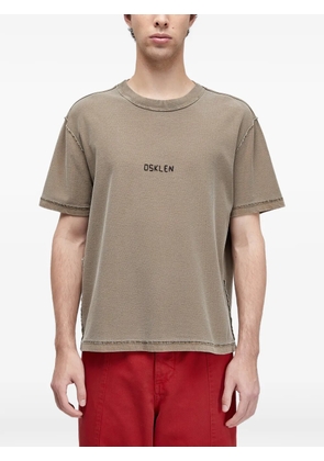 Osklen logo-embroidered crew-neck T-shirt - Neutrals