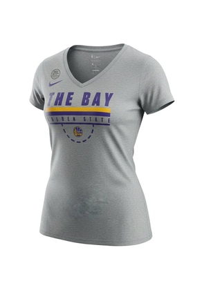 Nike NBA Golden State Warriors The Bay V-neck T-shirt - Grey