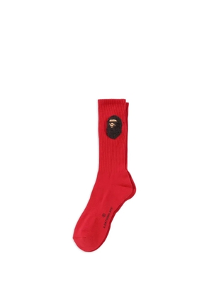 A BATHING APE® Balloon Yarn Ape Head socks - Red
