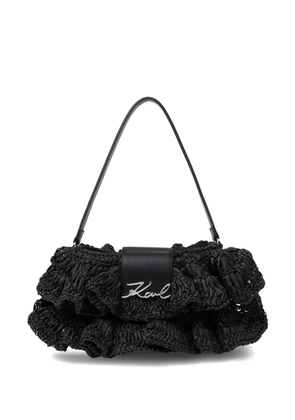 Karl Lagerfeld logo-plaque shoulder bag - Black