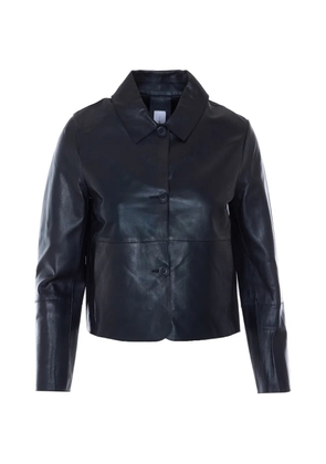 BULLY frontal-buttons leather jacket - Black