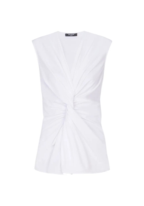 Balmain draped V-neck blouse - White