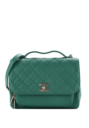 CHANEL Pre-Owned Business Affinity Flap Bag Quilted Caviar Large satchel - Green