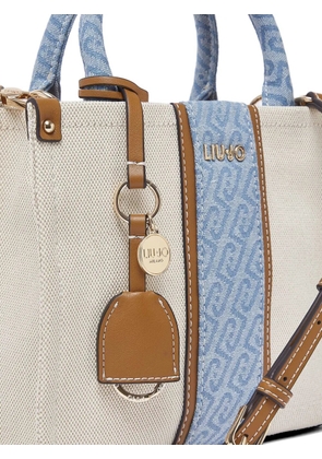 LIU JO small logo-palque tote bag - Neutrals