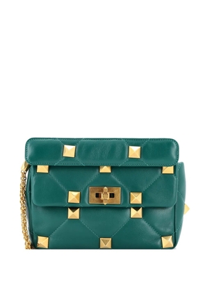 Valentino Garavani Pre-Owned Roman Stud Flap Bag Quilted Leather Medium crossbody bag - Green