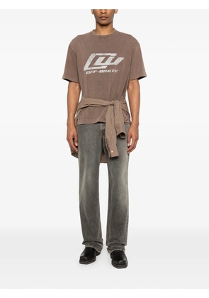 Off-White Racing graphic T-shirt - Brown