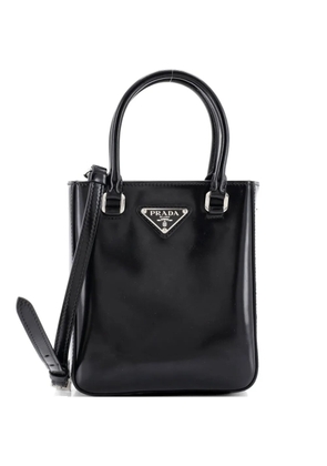 Prada Pre-Owned Convertible Tote Brushed Leather Small crossbody bag - Black