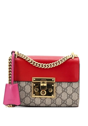 Gucci Pre-Owned Padlock Shoulder Bag GG Coated Canvas and Leather Small crossbody bag - Brown