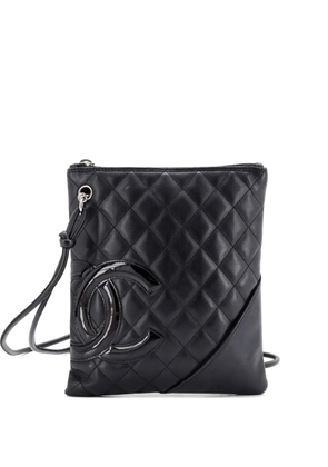 CHANEL Pre-Owned Cambon Flat Messenger Quilted Leather crossbody bag - Black