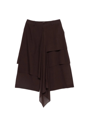 Qasimi tiered draped skirt - Brown
