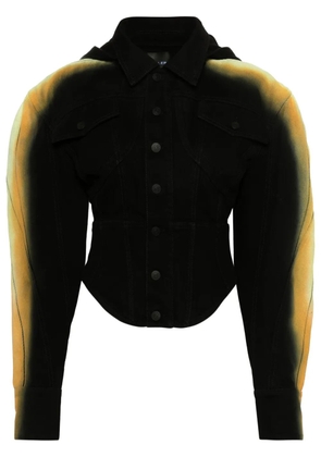 Mugler corseted denim jacket - Black