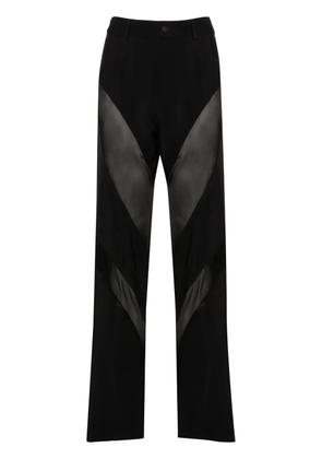 Mugler silk-panelled trousers - Black