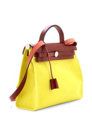 Hermès Pre-Owned Herbag Zip Leather and Toile 31 shoulder bag - Red