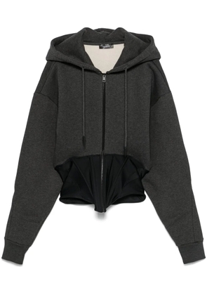 Mugler corseted hoodie - Grey