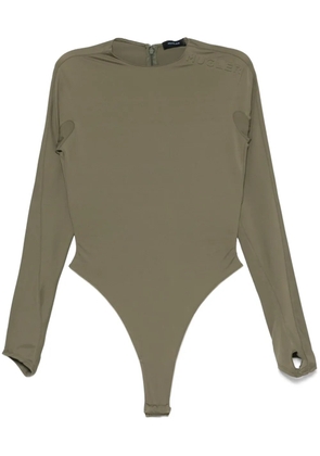 Mugler logo-embossed bodysuit - Green