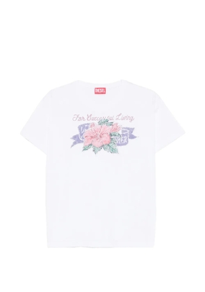 Diesel floral graphic T-shirt - White