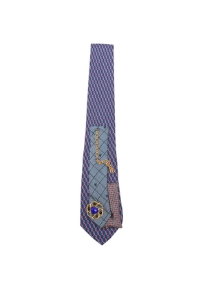 A.N.G.E.L.O. Vintage Upcycling x Stefania Bertoni customised Hermès tie - Blue