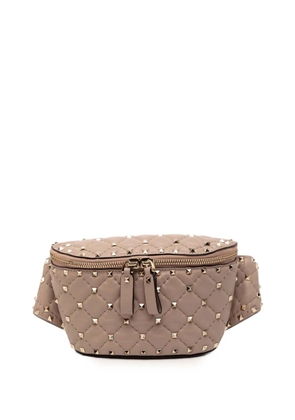 Valentino Garavani Pre-Owned 2000-2017 Nappa Rockstud Spike belt bag - Brown