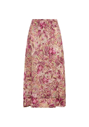 MALIPARMI printed elasticated midi skirt - Yellow