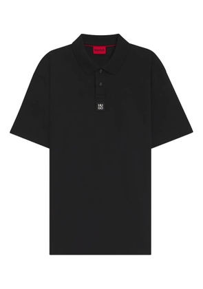 HUGO logo-patch polo shirt - Black
