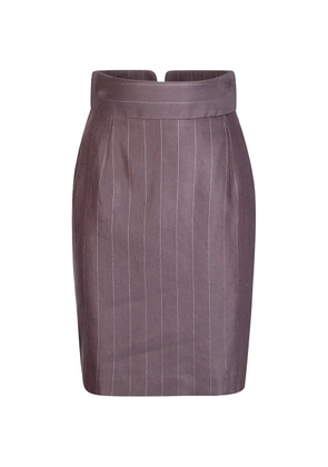 Tagliatore pinstripe pencil skirt - Brown