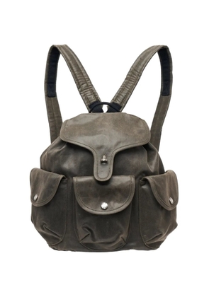 Open YY flap-pocket backpack - Brown