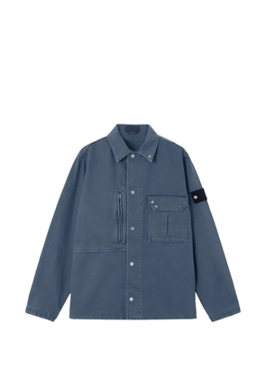Stone Island zipped pocket cotton shirt - Blue