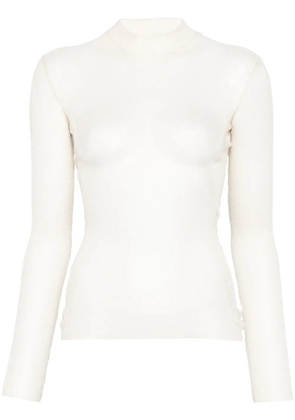 Mugler sheer sweater - Neutrals
