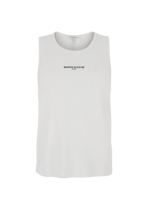 Maison Kitsuné logo print vest - White