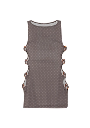 FAE SWIM Moana polka-dot cut-out mini dress - Grey