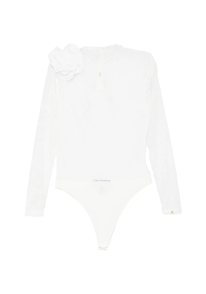 NISSA floral-appliqué lace body - White