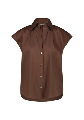 DRHOPE V-neck cap-sleeved shirt - Brown