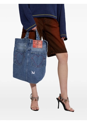 CARNE BOLLENTE heart patch tote bag - Blue