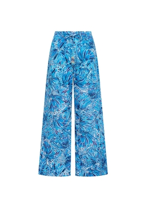 MALIPARMI Sweet Butterfly elasticated drawstring trousers - Blue