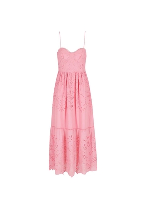 ERMANNO FIRENZE openwork-detail midi dress - Pink