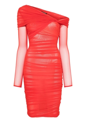 Mugler off-shoulder mini dress - Red