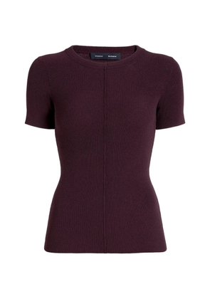 Proenza Schouler Sky ribbed-knit T-shirt - Purple